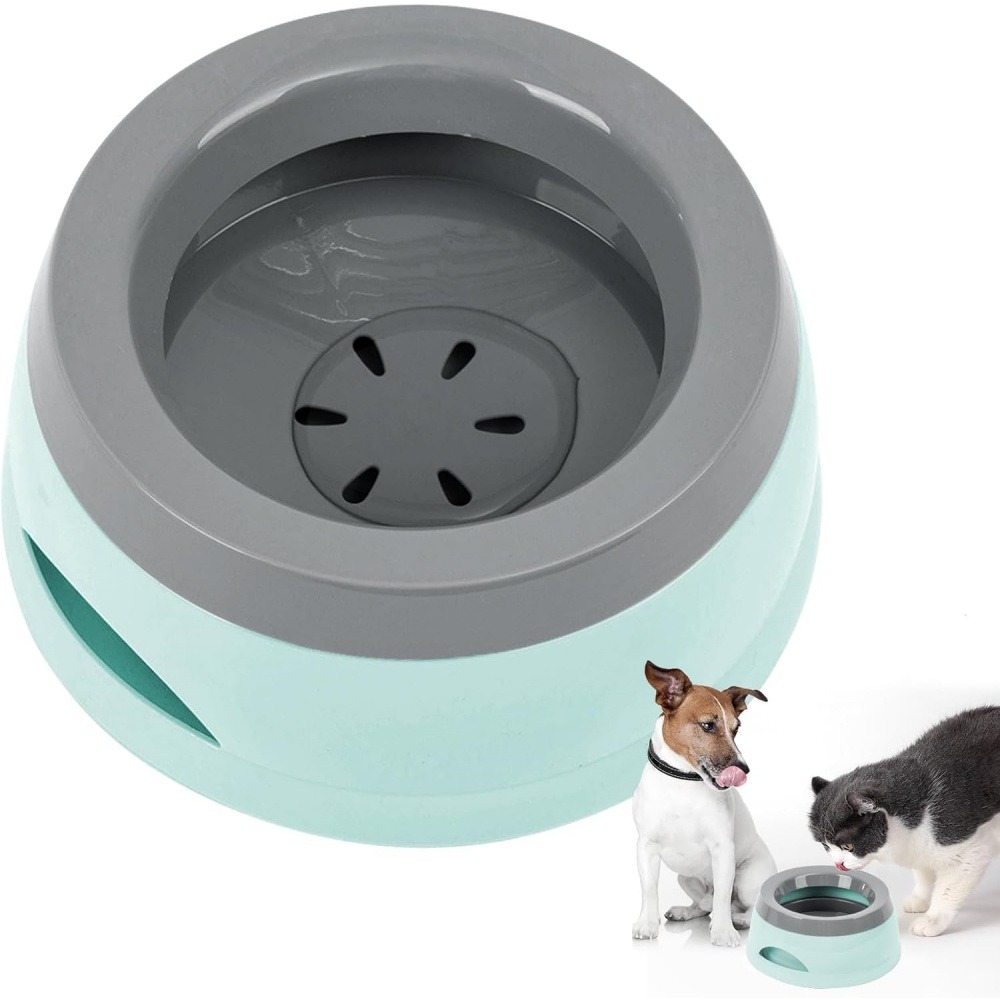 Gamelle pour chien-gamelle d'eau anti-débordement-en voiture-bleu-15.3x18.9x8cm