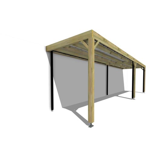 Carport bois • 9m x 2m • adossée • sens largeur • livraison comprise