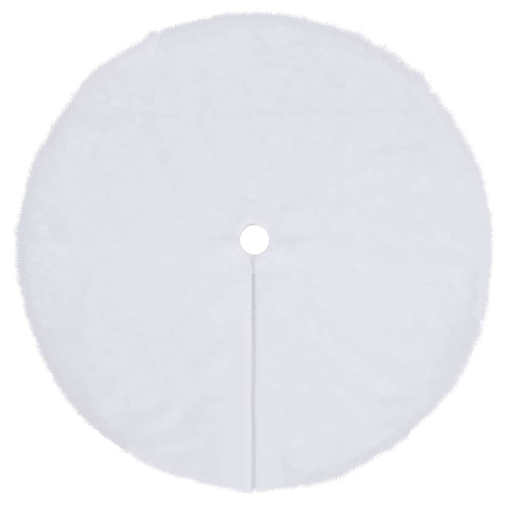 Jupe de sapin de noël blanche 122 cm en fausse fourrure