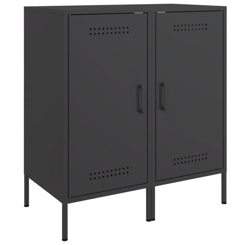 Buffets 2 pcs noir 36x39x79 cm acier
