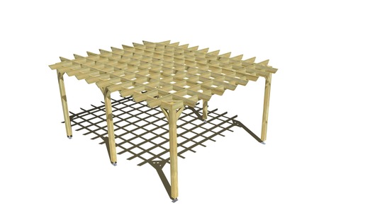 Pergola bois • 4m x 5m • indépendante • style retro • livraison comprise