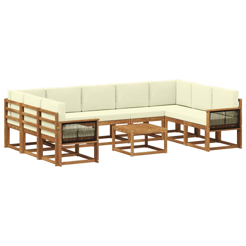 Ensemble de canapés d'extérieur 10 pc naturel et crème