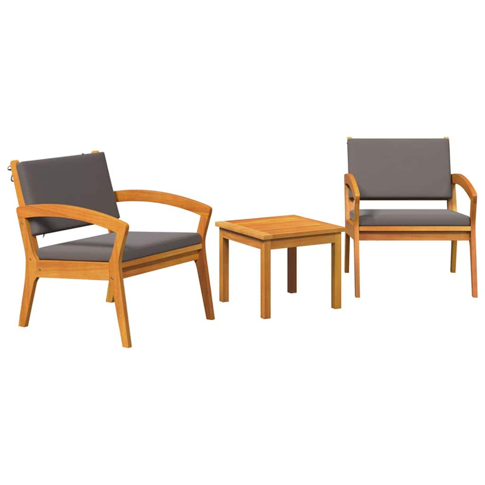Ensemble bistrot marron 45 x 45 x 38cm bois d'acacia massif