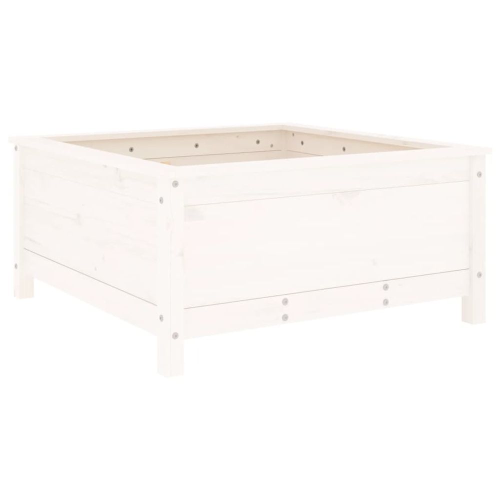 Jardinière blanc 82,5x82,5x39 cm bois massif de pin