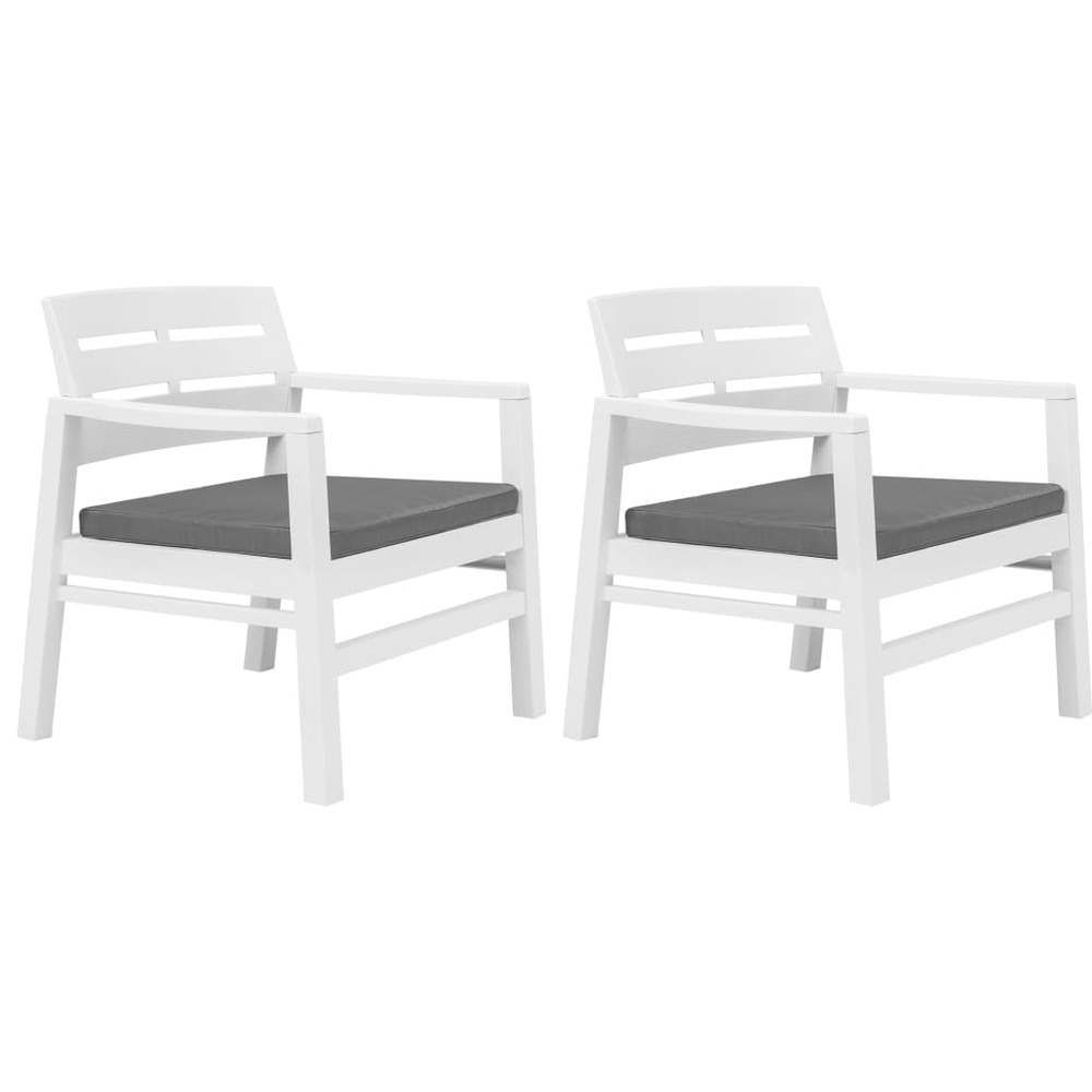 Salon de jardin 3 pcs plastique blanc
