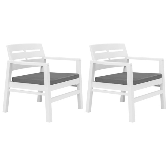 Salon de jardin 3 pcs plastique blanc