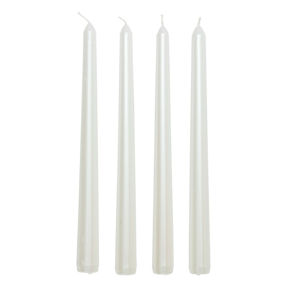 Lot de 4 bougies satin blanc 192g