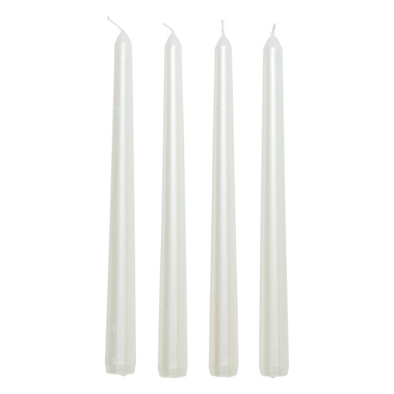 Lot de 4 bougies satin blanc 192g