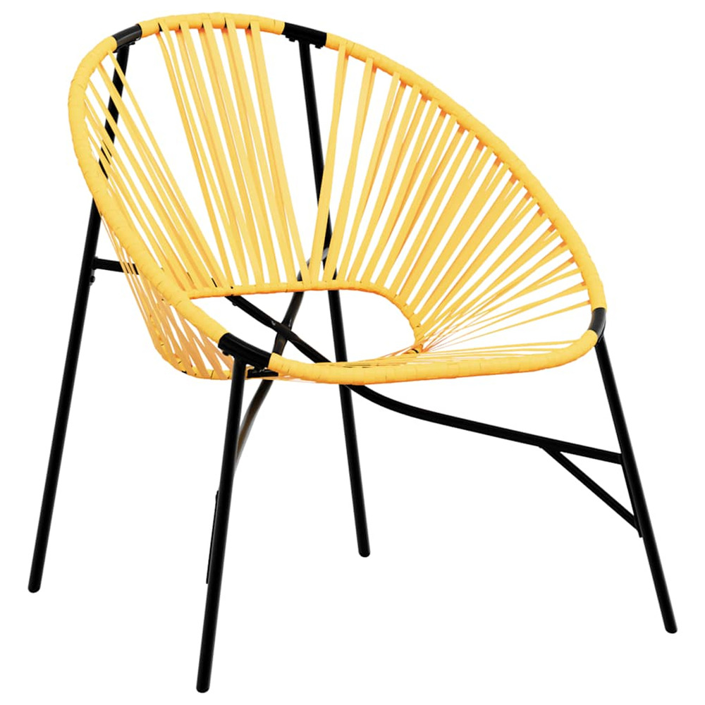 Chaise œuf de jardin noir et jaune résine tressée
