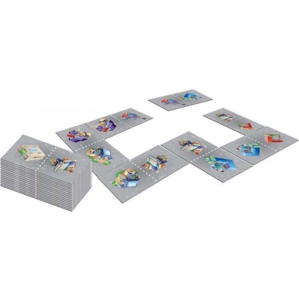 Dominos géants 28 pièces avec sac de rangement gris - la ville
