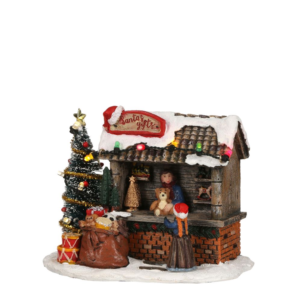 Luville village de noël miniature étal de cadeaux du père noël - h11cm