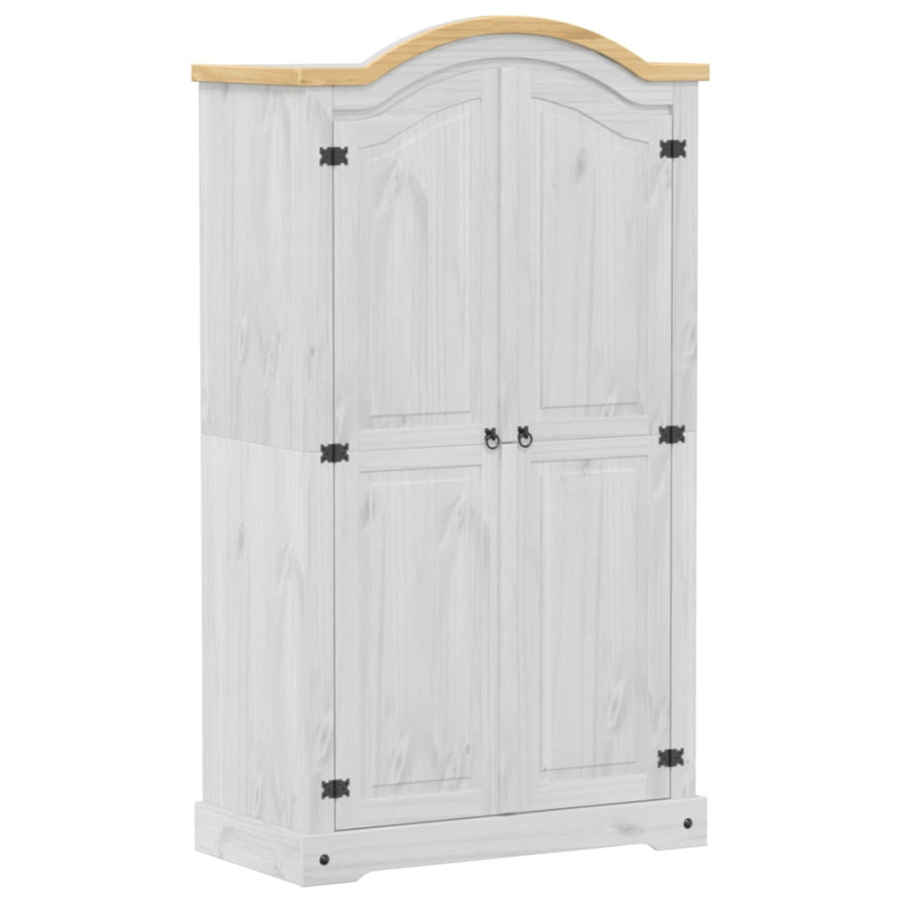 Garde-robe corona blanc 102x52x186 cm bois de pin massif