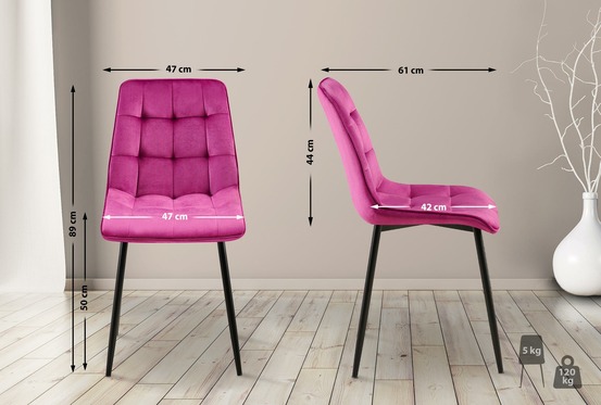 Chaise de salle à manger en velours gifford