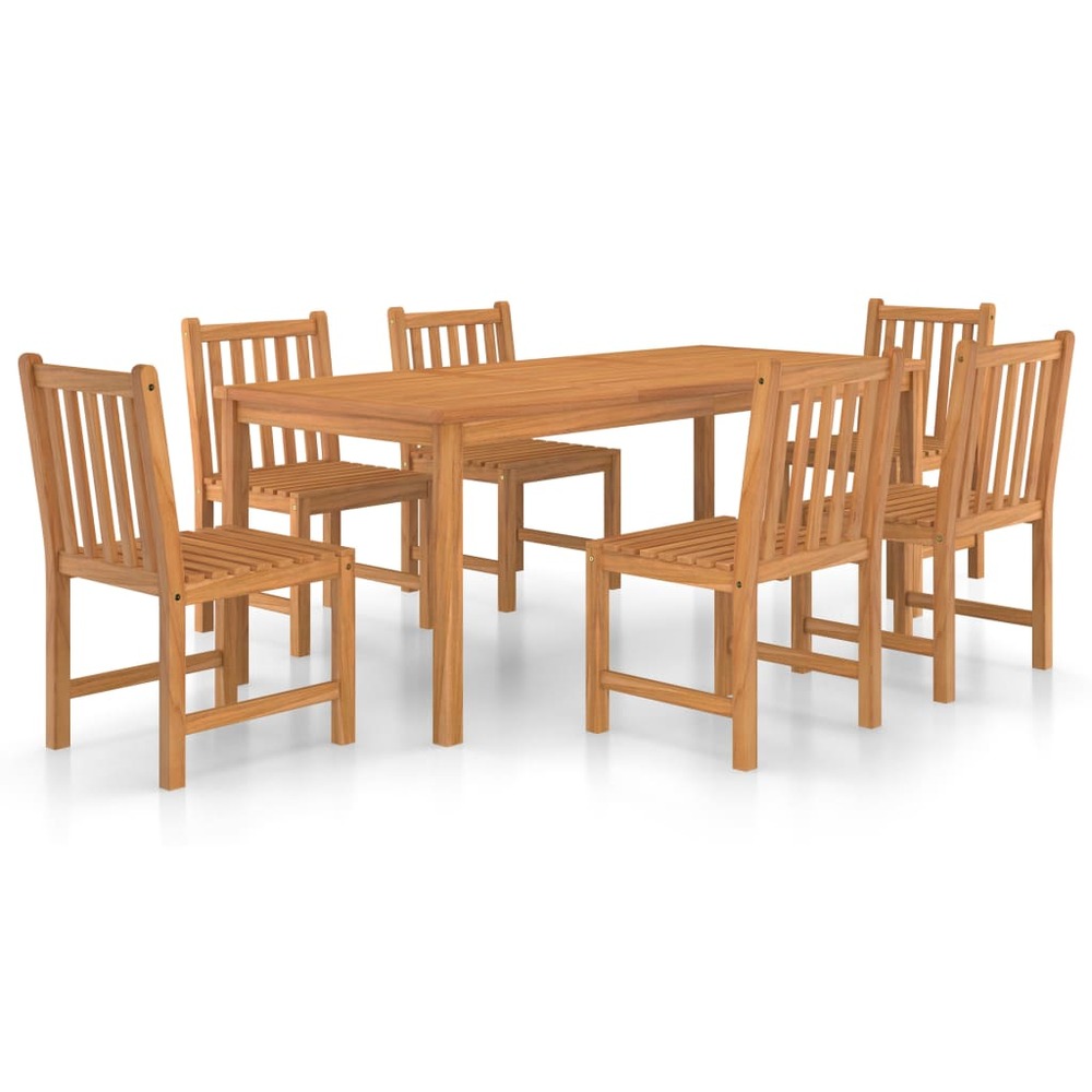 Ensemble de salle à manger de jardin 7 pièces 180 x 90 cm en bois de teck massif