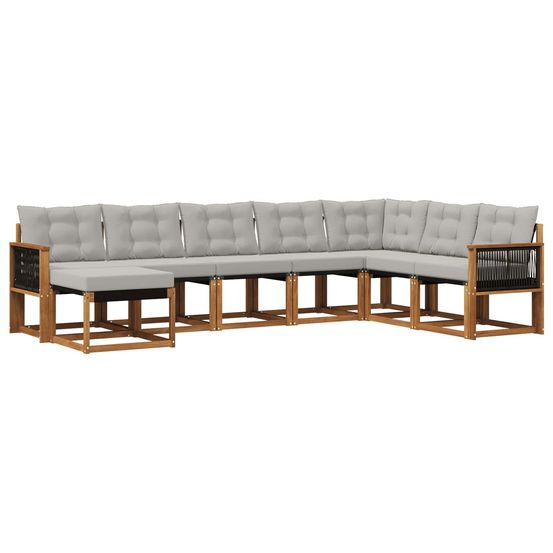 Ensemble de canapés d'extérieur 8 pc naturel et gris clair