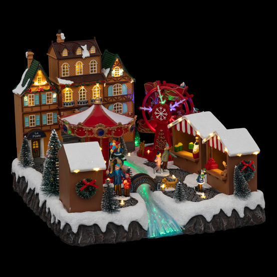 Village de noël lumineux, animé et musical le marché de noël