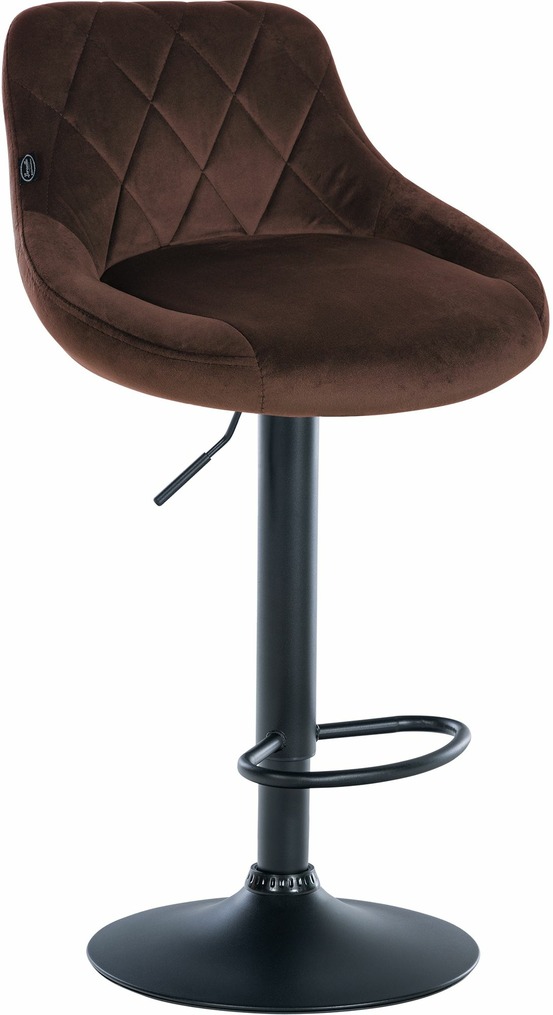 Tabouret de bar lazio velours noir