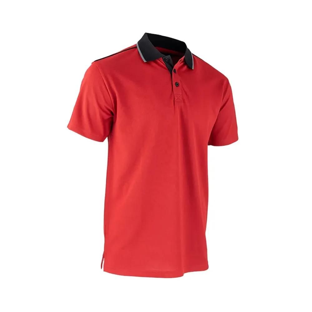 Polo homme lma® rouge - manches courtes col chemise - coton polyester