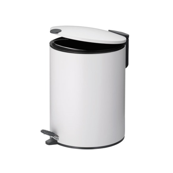 Poubelle à pédale 5l blanc - 23701