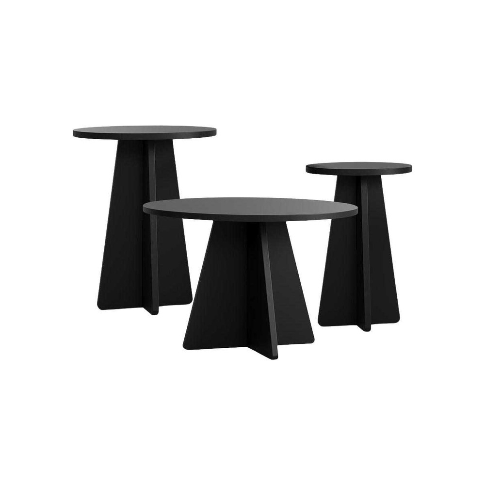 Ensemble de 3 tables basses mushroom