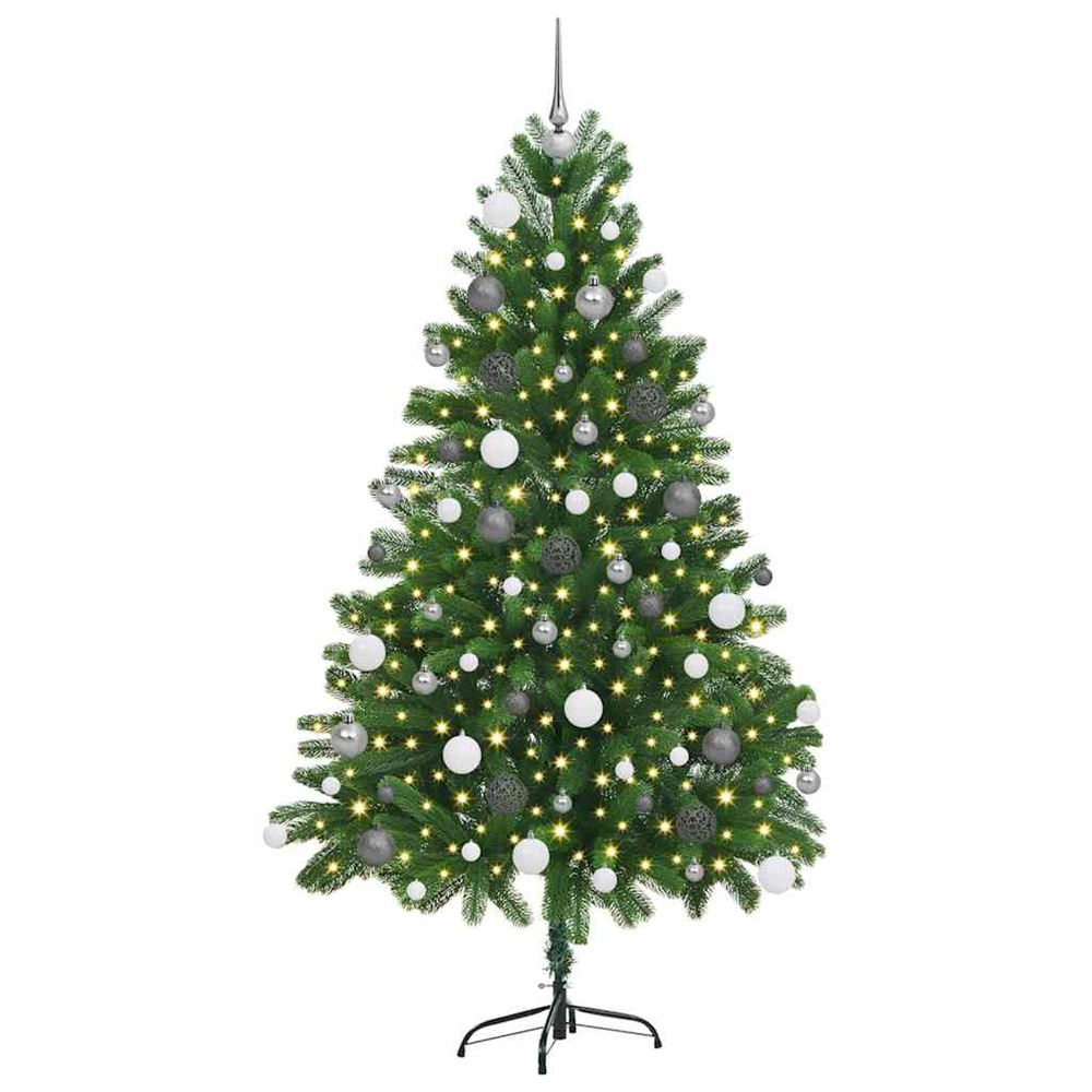 Sapin de noël avec 300 led avec support vert 180 cm pe