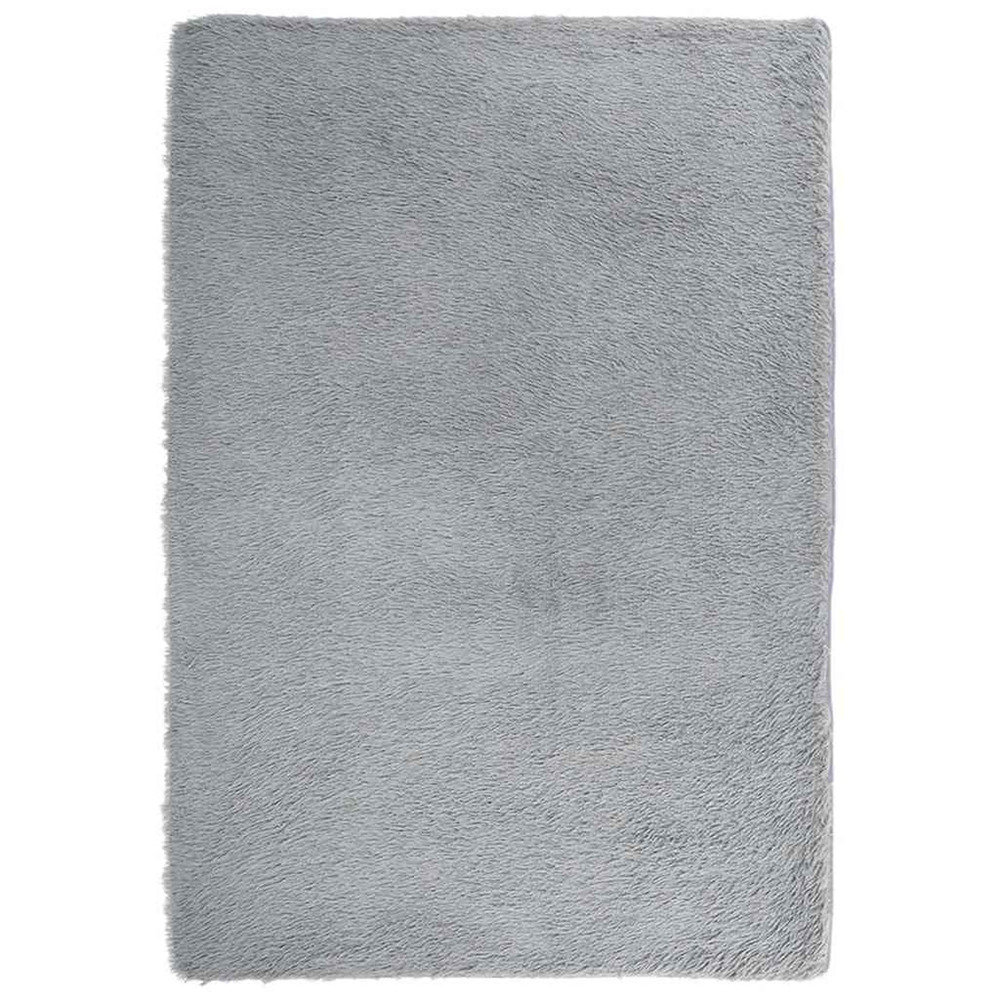 Tapis shaggy à poils longs navarra gris argenté 200x290 cm
