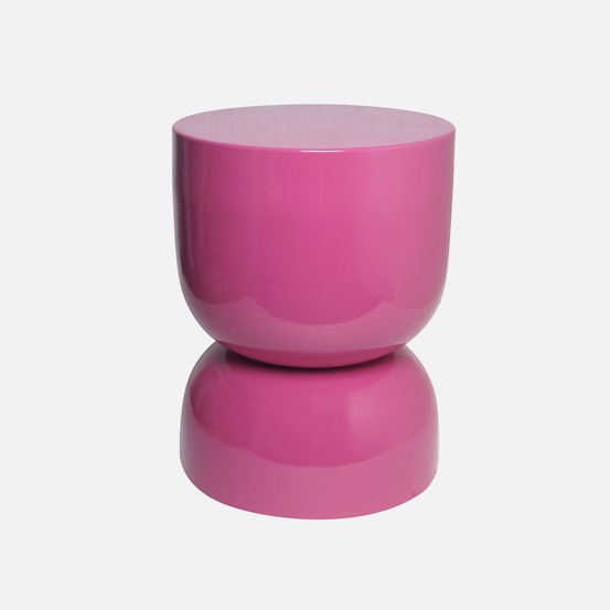Table d'appoint, bout de canapé, table de chevet en métal effet glossy, madi, ø32 x h 42cm
