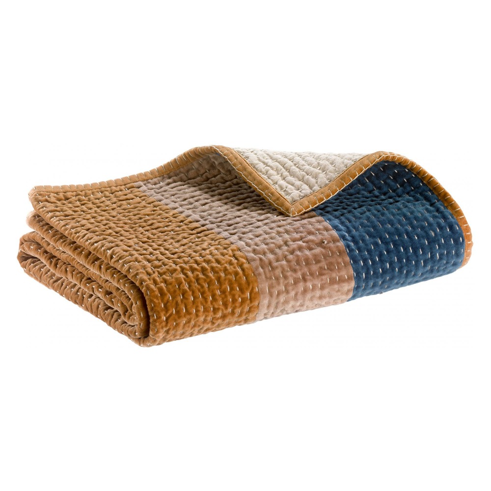 Edredon elise patchs cobalt 80 x 180 cm