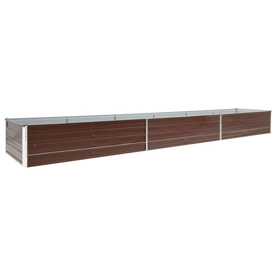 Lit surélevé de jardin acier galvanisé 480x80x45 cm marron
