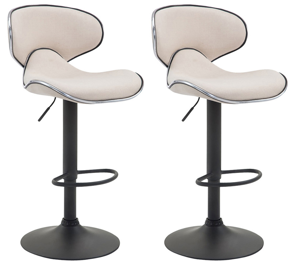 Lot de 2 tabourets de bar las vegas v2 tissu noir