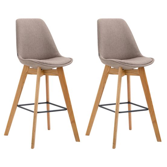 Lot de 2 tabourets de bar metz tissu naturel