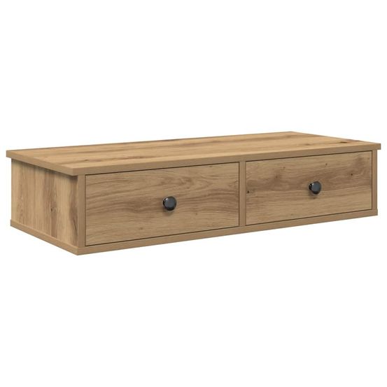 Étagère murale avec tiroirs chêne artisanal bois d'ingénierie