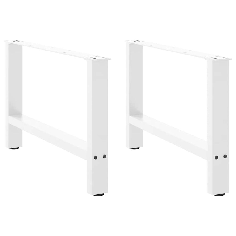 Pieds de table basse blanc 2 pièces 70 x (42-43) cm acier