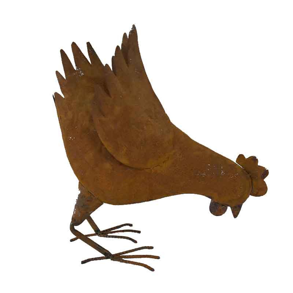 Poule décorative fer 38x18x39cm