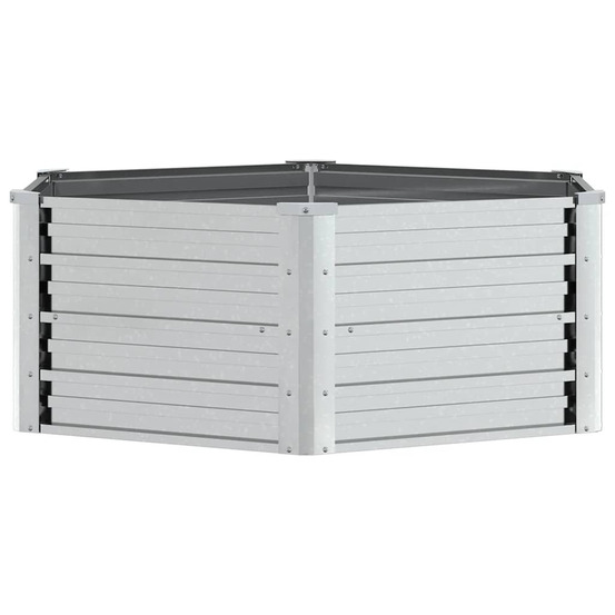 Lit surélevé de jardin 129x45 cm acier galvanisé argenté