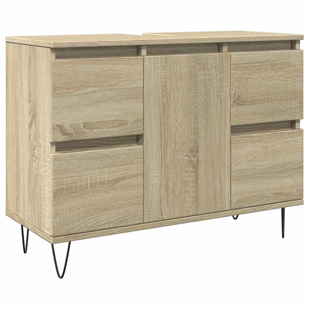 Armoire salle de bain chêne sonoma 80x33x60cm bois d'ingénierie
