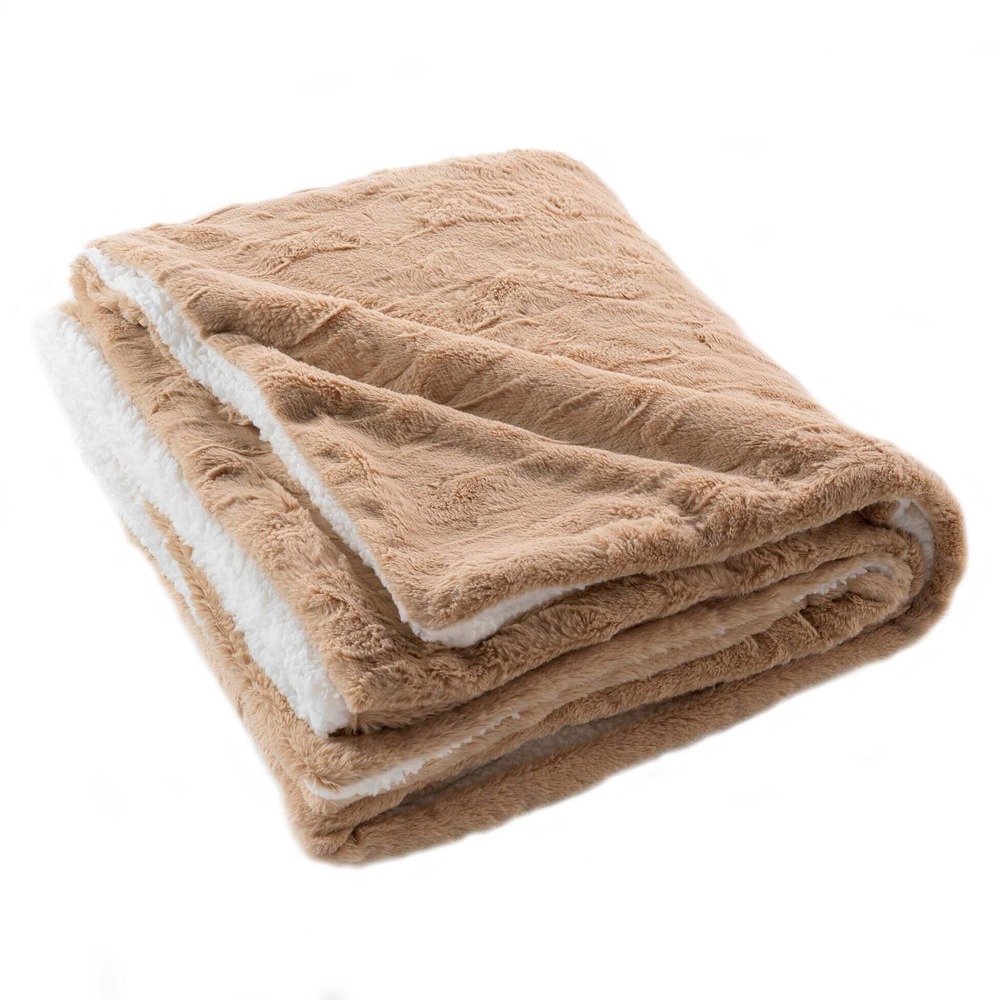 Plaid doux a poil et sherpa foxy