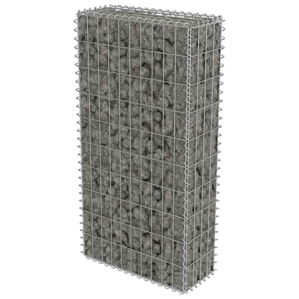 Mur en gabion avec couvercles acier galvanisé 50x20x100 cm