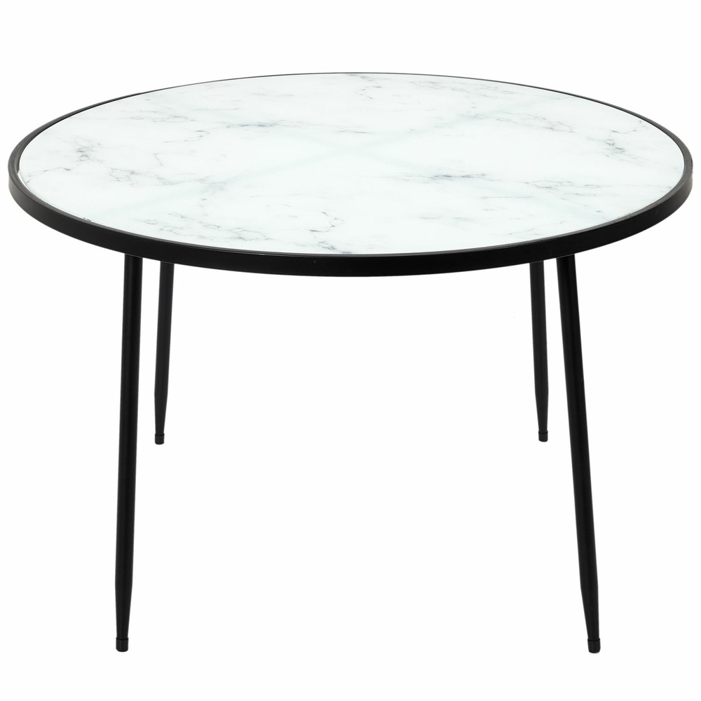 Table basse felicity effet marbre - blanc et noir
