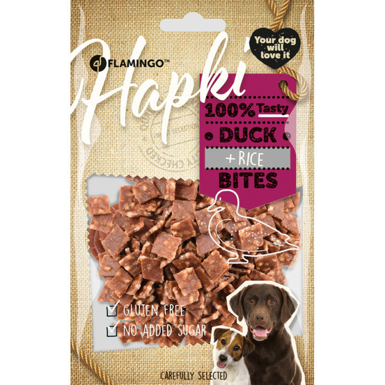 Friandise morceaux de canard hapki pour chien 85 g sans gluten