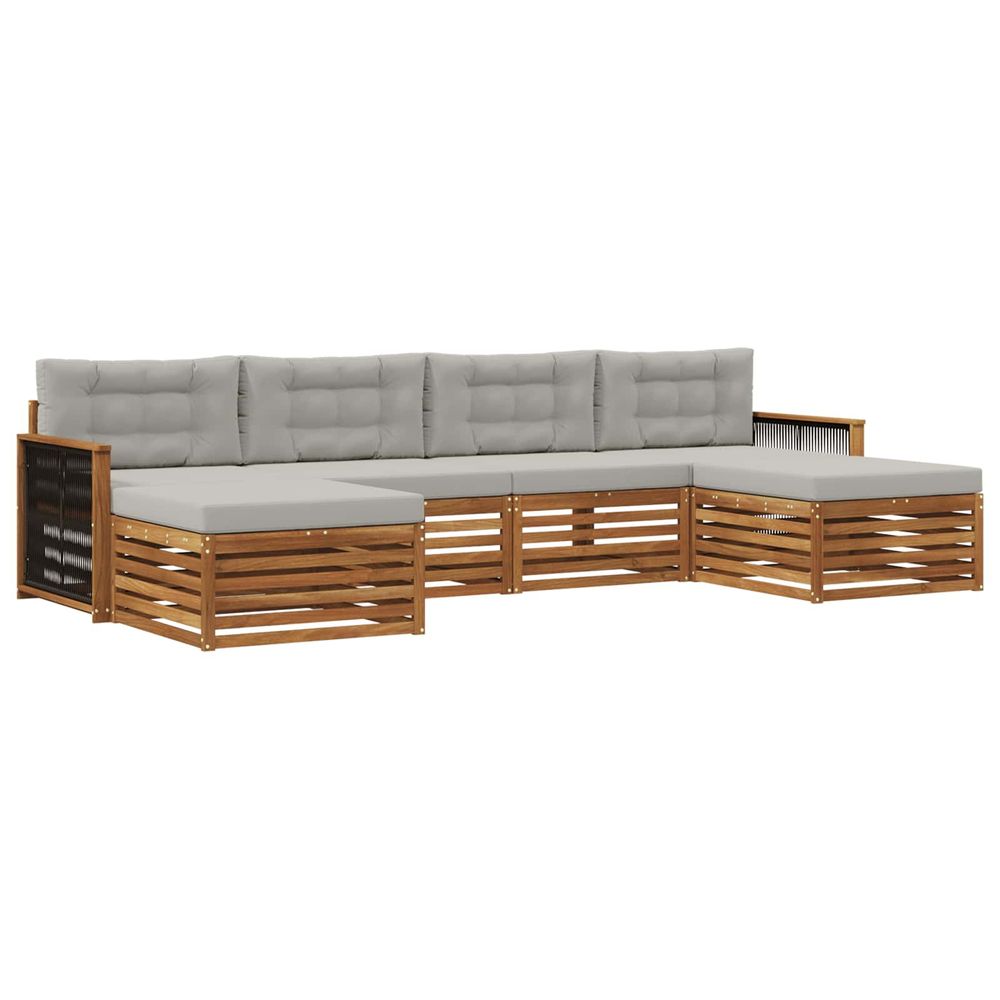 Ensemble de canapés d'extérieur 6 pc bois d'acacia massif