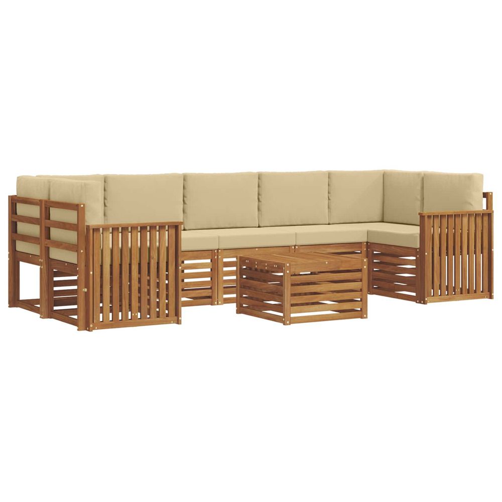 Ensemble de canapés d'extérieur 8 pc naturel et beige