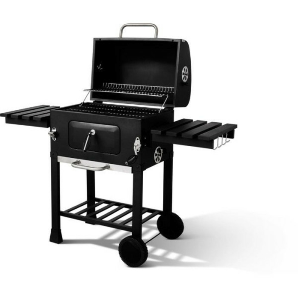 Barbecue charbon - cookingbox - clark - ventilation réglable - grille de cuisson en fonte - acier et finitions inox