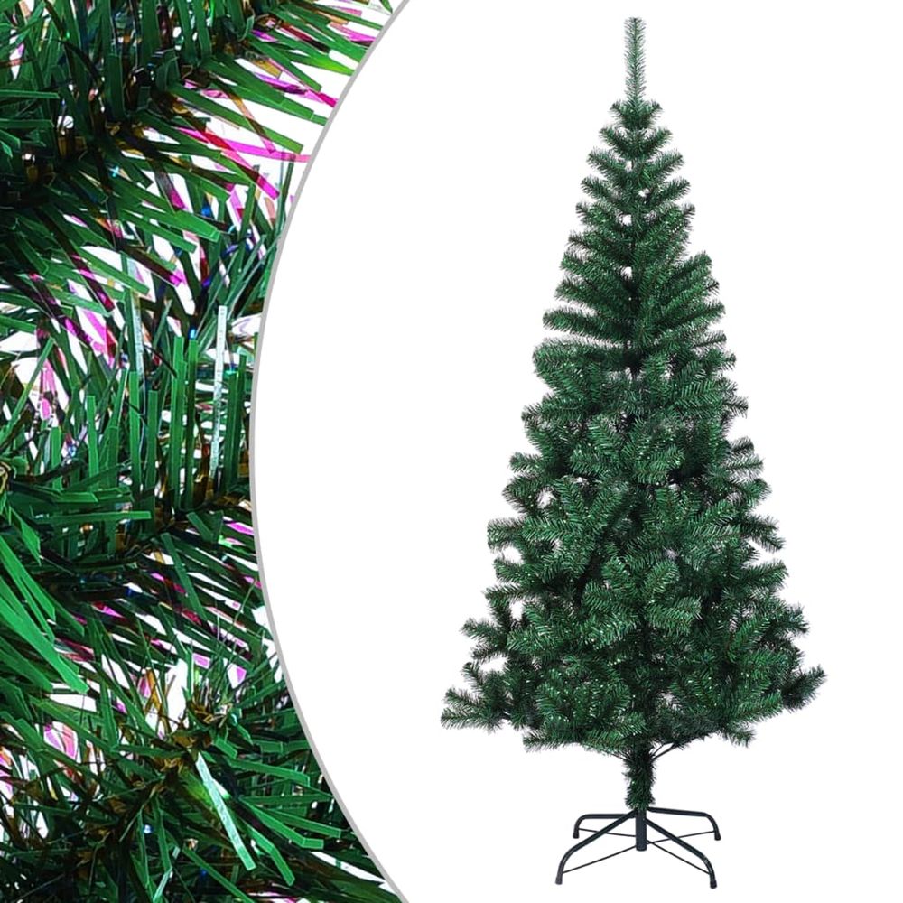 Sapin de noël artificiel pointes iridescentes vert 120 cm pvc
