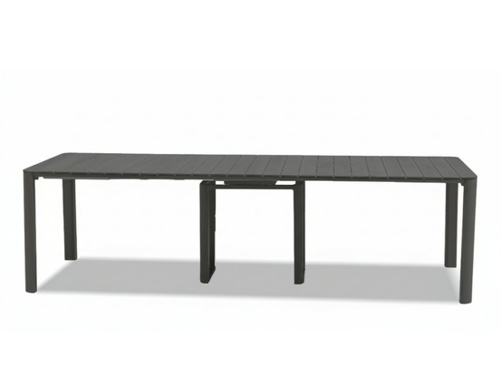Table de jardin rectangulaire extensible roko, 3,7 m, 6 rallonges, anthracite