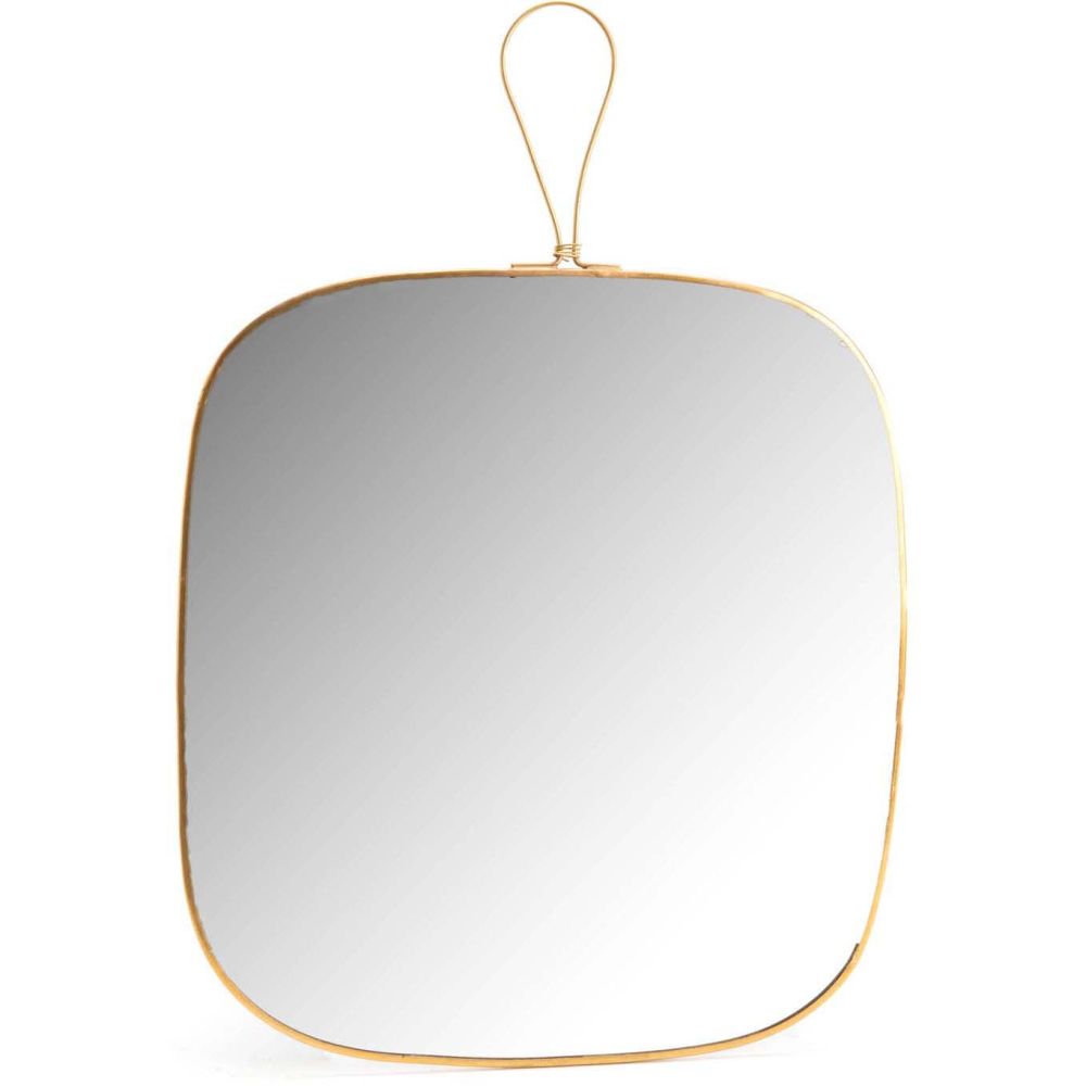 Miroir en verre et métal doré james 27 x 39 cm