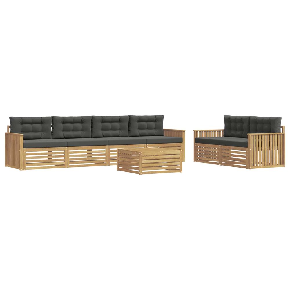 Ensemble de canapés d'extérieur 7 pc blanc et anthracite