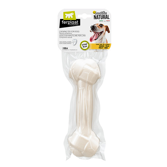 Ferplast goodbite natural xl jouet os pour l'hygiène dentaire, saveur de poulet, chien grande (20-35 kg), naturel, 1 pièce de