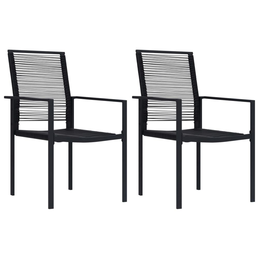 Chaises de jardin lot de 2 rotin pvc noir