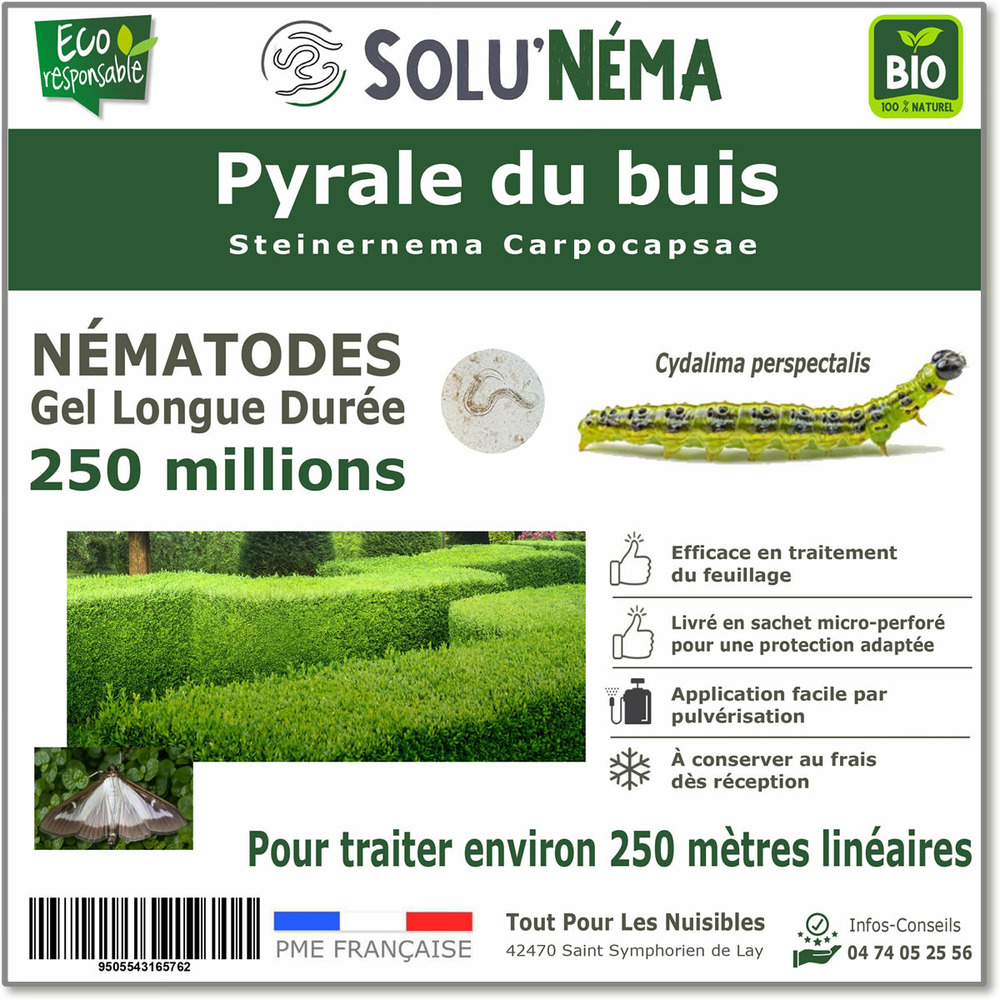 Solunéma - pyrale du buis-nématodes(sc)-250 millions-250 mètres linéaires